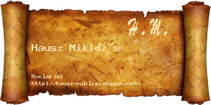 Hausz Miklós névjegykártya