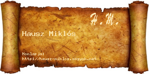 Hausz Miklós névjegykártya