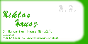 miklos hausz business card